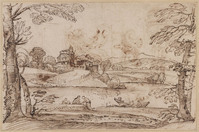 K VI 050
<br/>
Rivierlandschap
<br/>
<em>Grimaldi, Giovanni Francesco (1606-1680)</em>